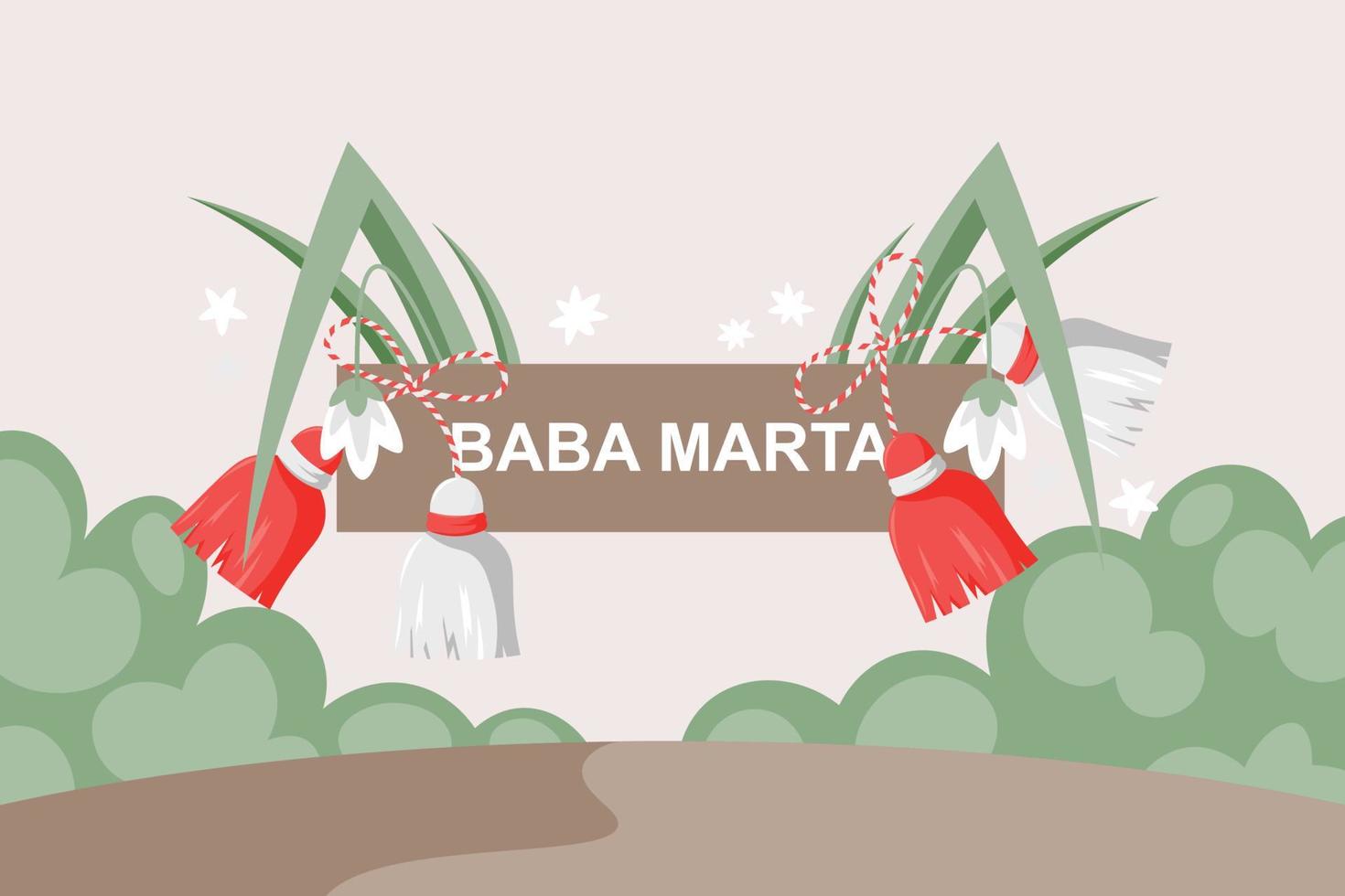 Baba Marta background. vector