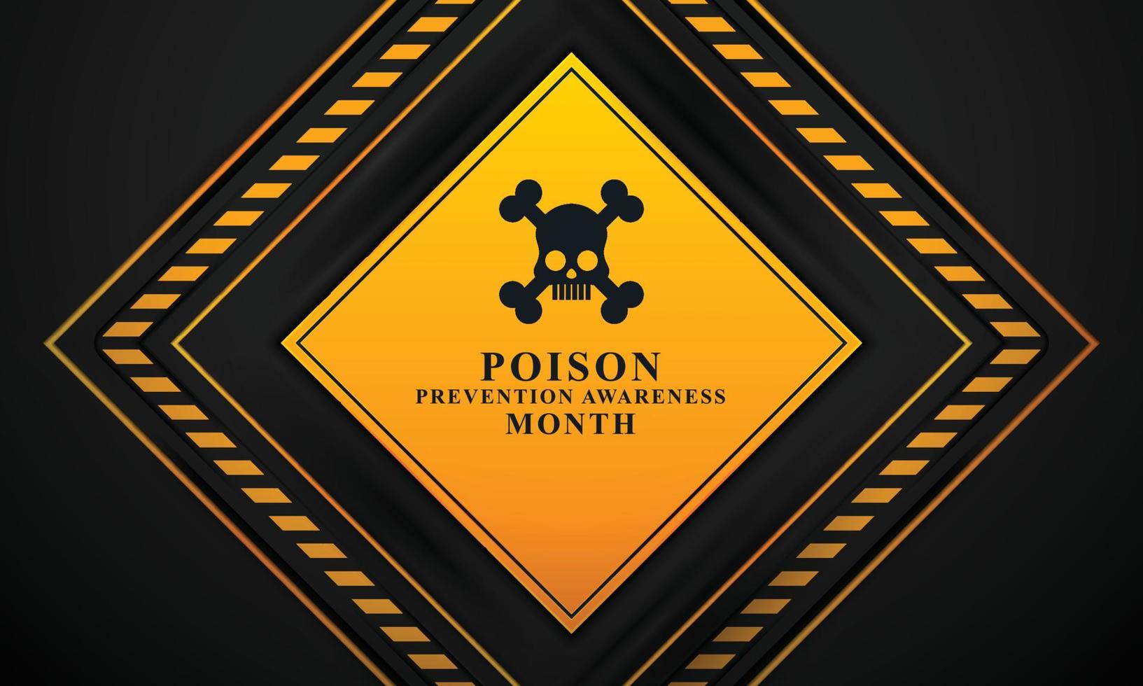 Poison Prevention Awareness Month background. vector