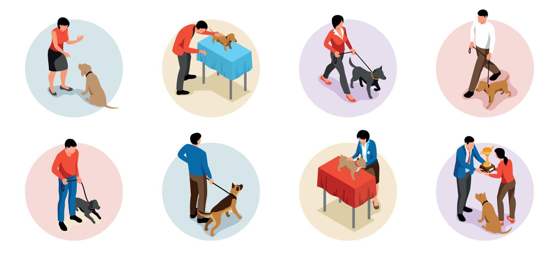 Dog Show Round Compositions vector