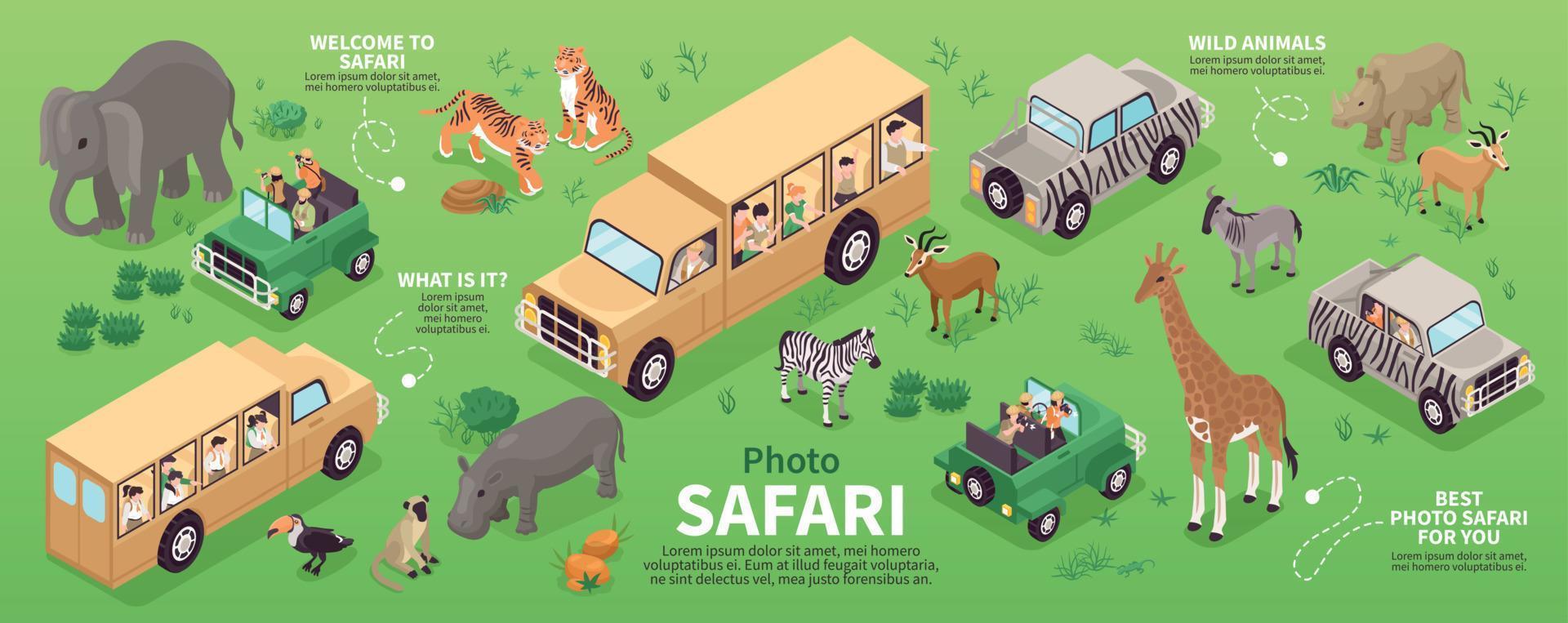 Isometric Photo Safari Concept vector