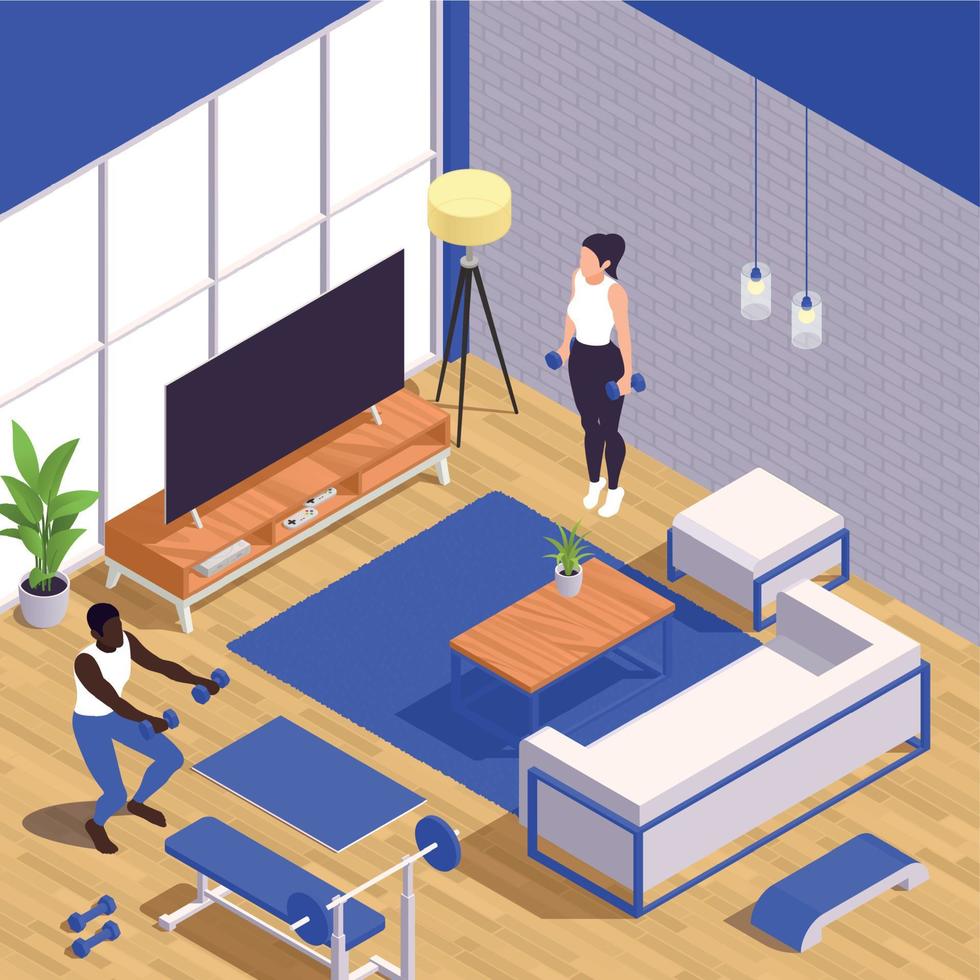 Home Gym Isometric vector