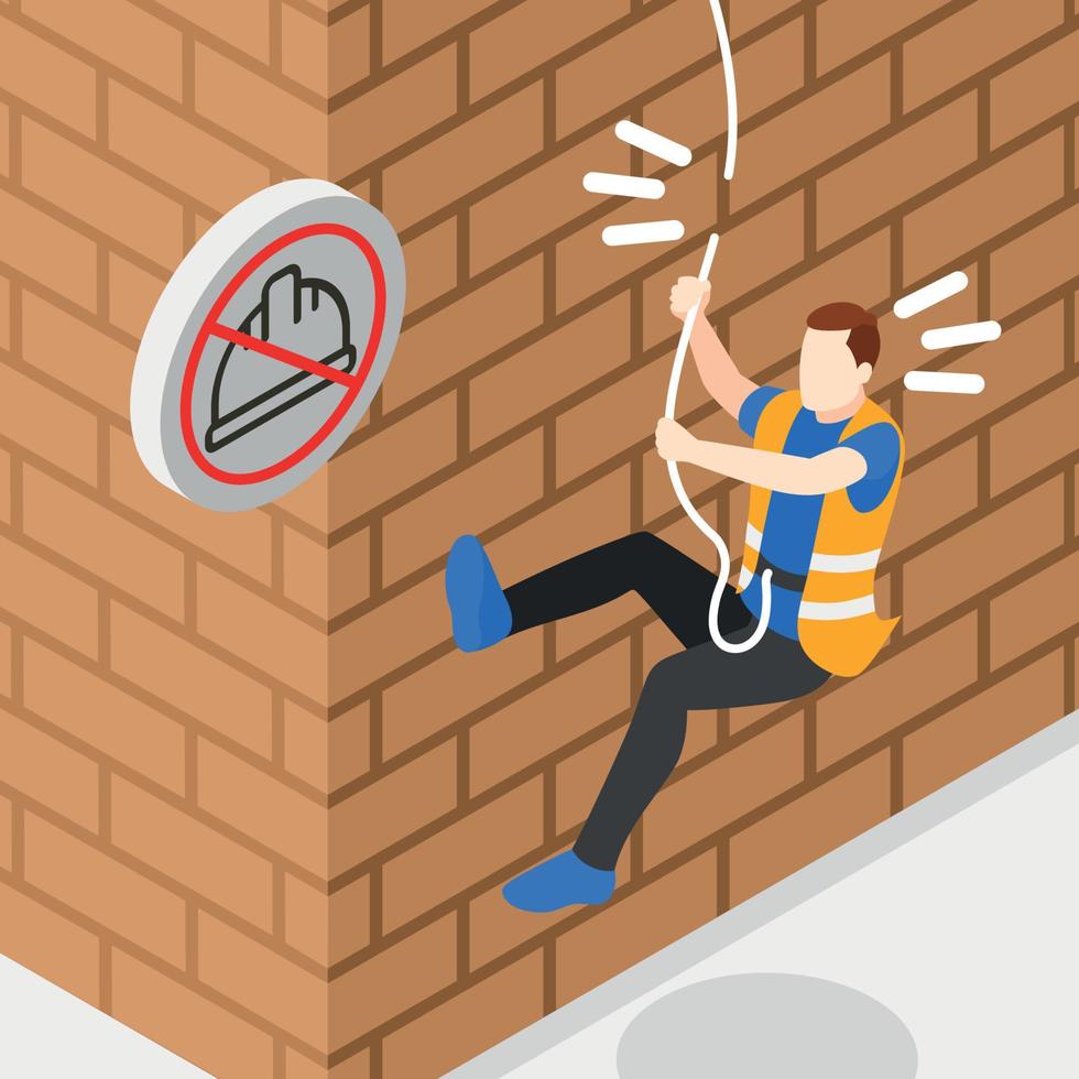 Safety Precaution Isometric Concept vector