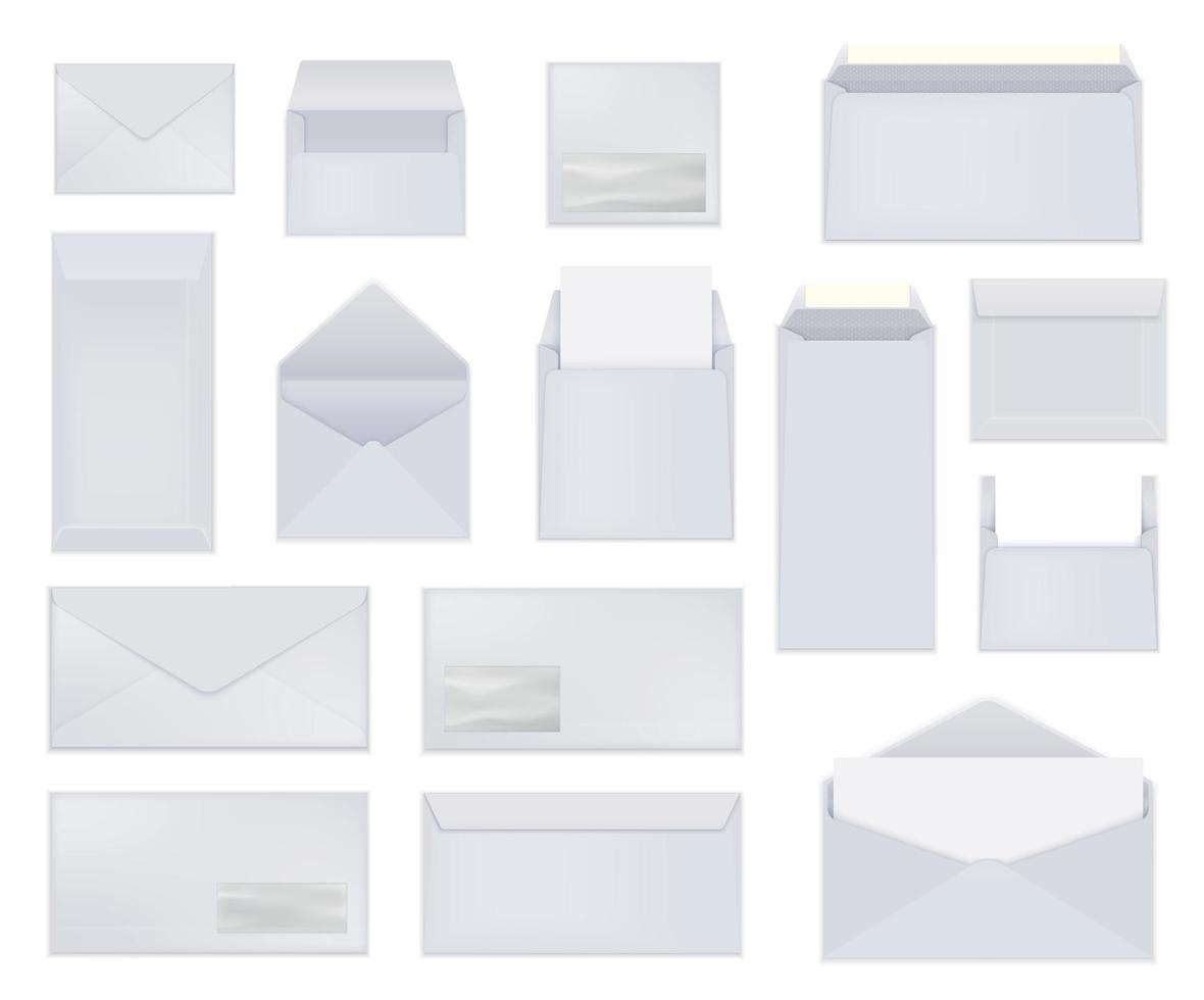 White Envelopes Realistic Set vector