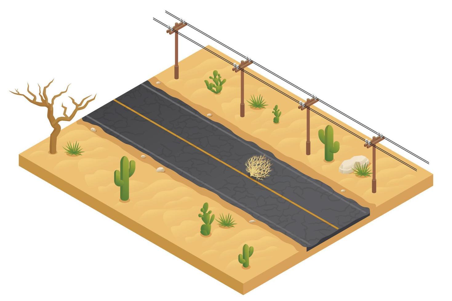 Desert Landscape Isometric Element vector