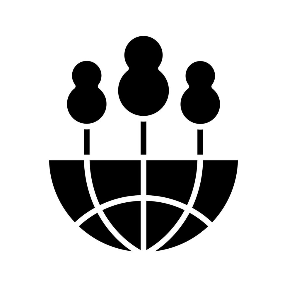 globe with trees icon vector