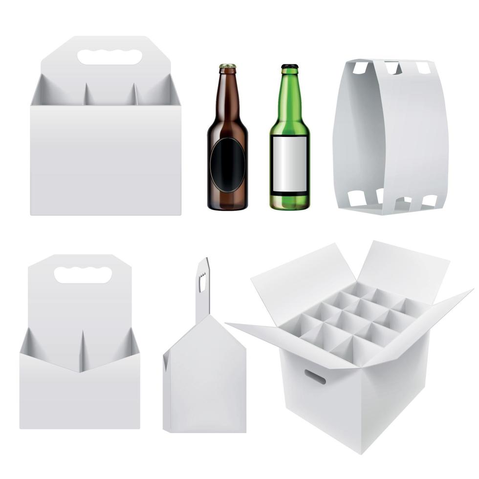 White Box Package Realistic Set vector