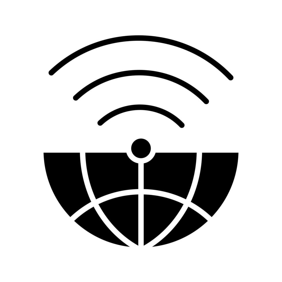 Globe with wi-fi symbol, global connection icon vector