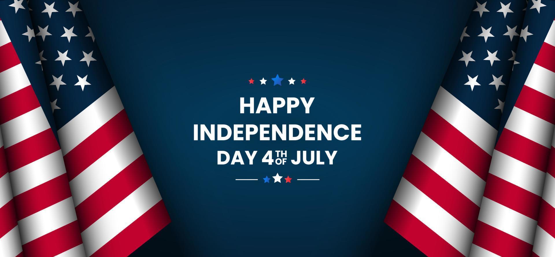 Happy 4th of July USA Independence Day greeting card with waving