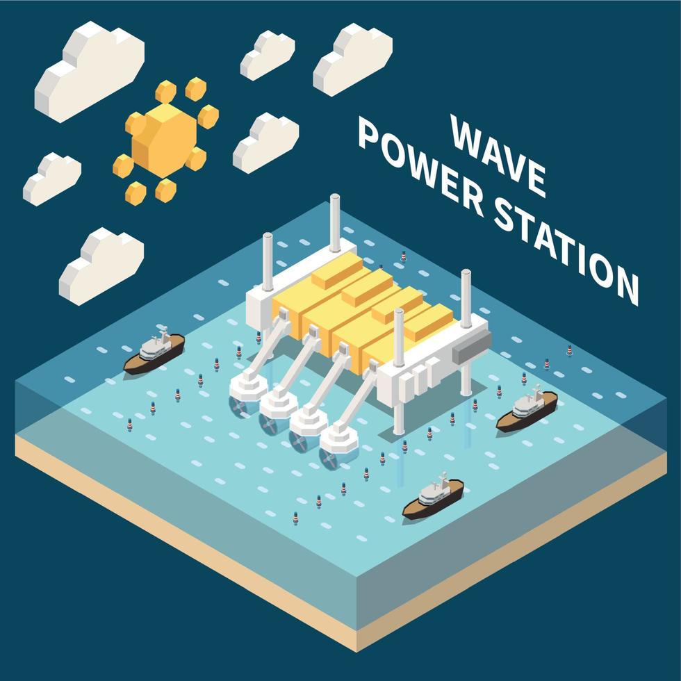 Wave Power Station vector