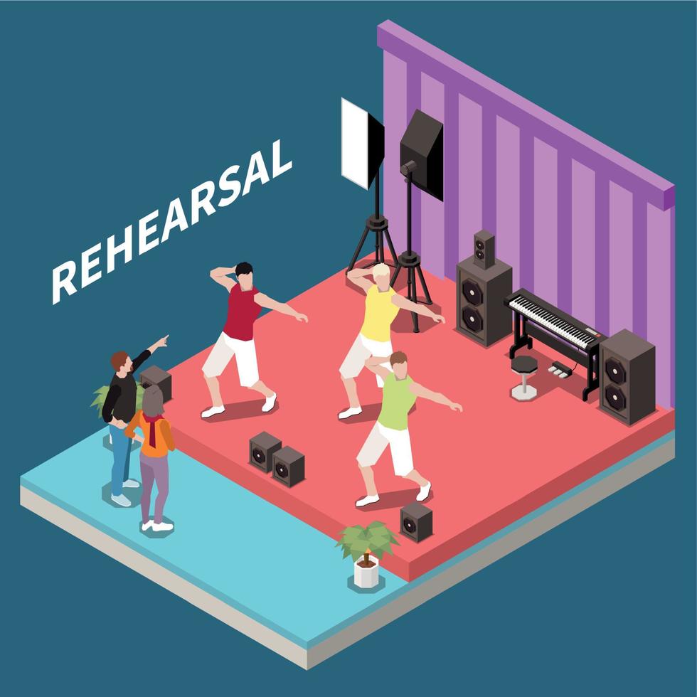 Isometric Art School Rehearsal vector