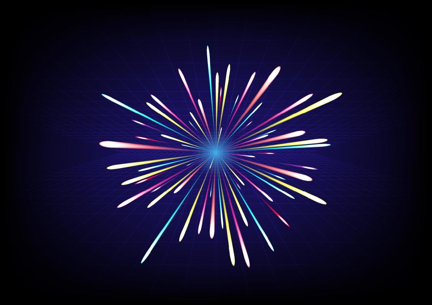 Fireworks on a dark blue background vector