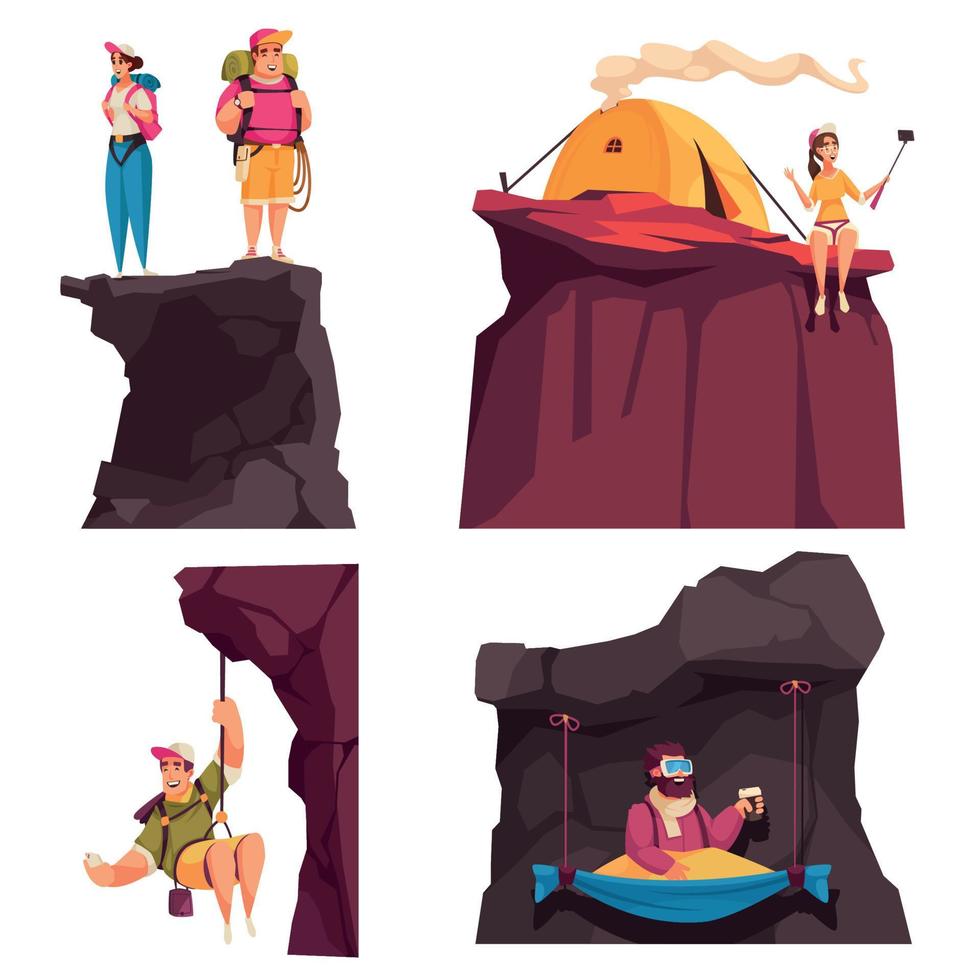 Climber Alpinist Design Concept vector