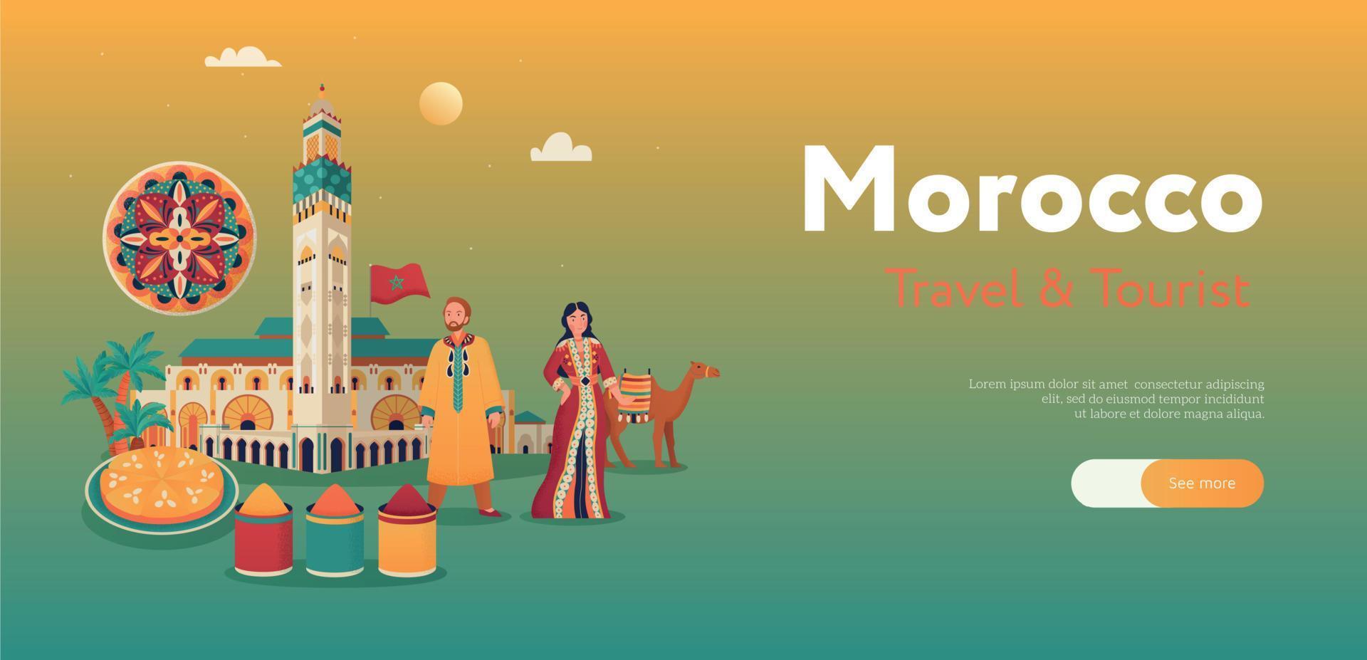 Morocco Horizontal Banner vector