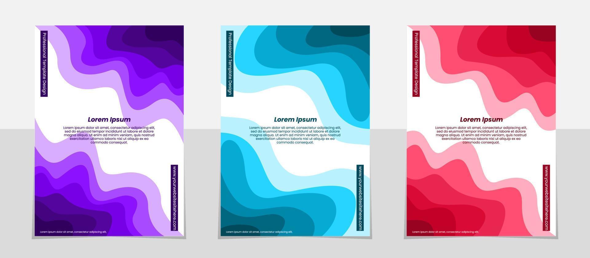 poster business template. flyer in A4. Vector brochure design template. brochure in A4. Minimalist wavy posters. design template for flyer, leaflet, brochure.