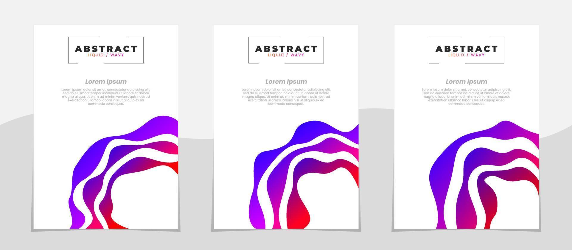 Minimalist wavy posters. fluid wavy Brochure template in A4. Poster business template. Flyer in A4. Design template for flyer, leaflet, brochure. Vector brochure design template.