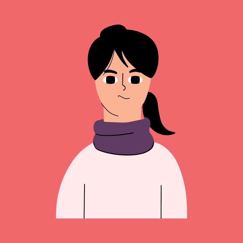 Skeptic woman. A young girl with a suspicious look. vector