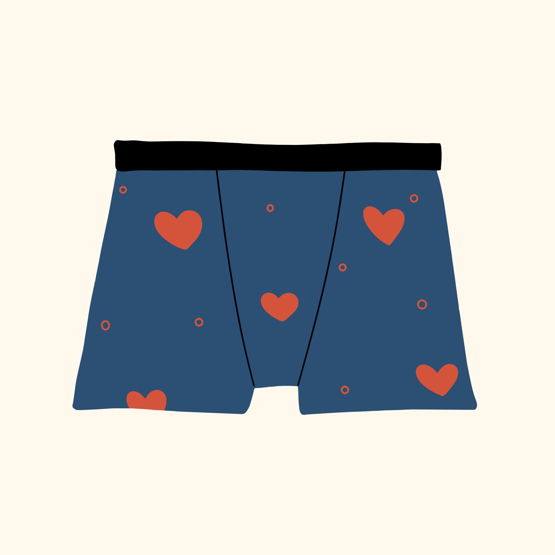 Men's cute boxer shorts with hearts. Vector hand drawn illustration  19156774 Vector Art at Vecteezy