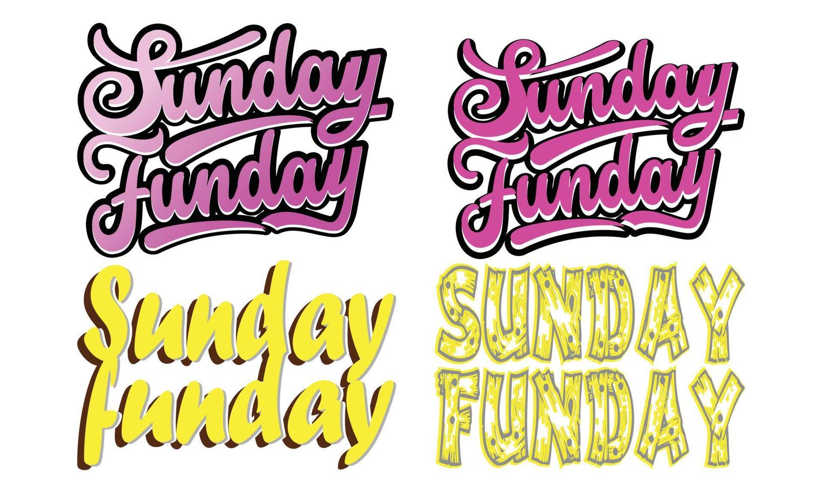 Sunday Funday SVG Bundle T-shirt Design. vector