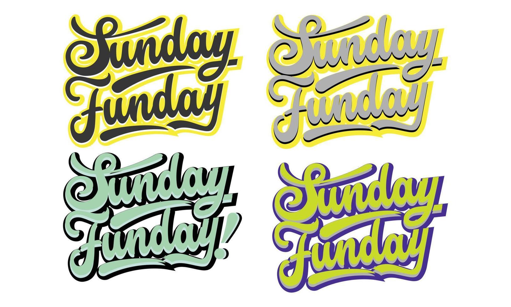 Sunday Funday SVG Bundle T-shirt Design. vector