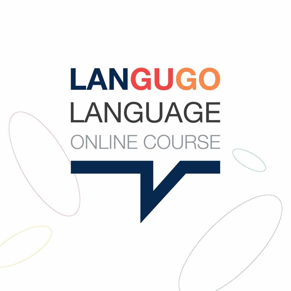 Logotipo icónico del curso de idiomas en línea 'langugo'. lengua extranjera habla fluida. concepto de logotipo de educación en línea. ilustración vectorial vector