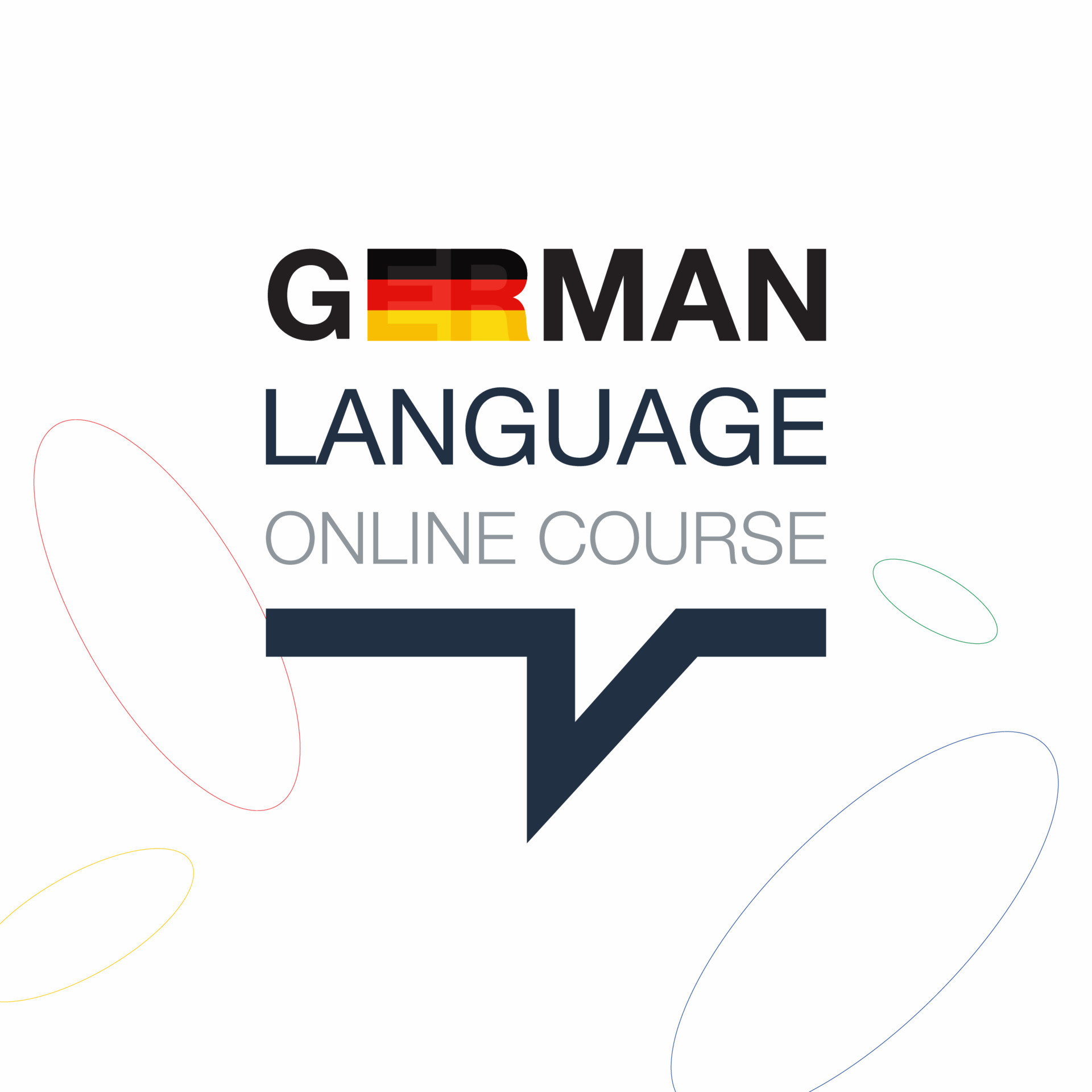German Online language course iconic logo. Fluent speaking foreign language. Concept of Online