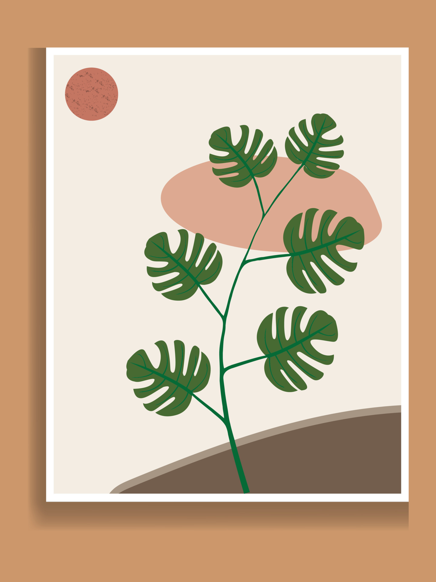 Topical Leaves Abstract Art Background Vector Wall Art Design With topical-leaves-abstract-art-background-vector-wall-art-design-with
