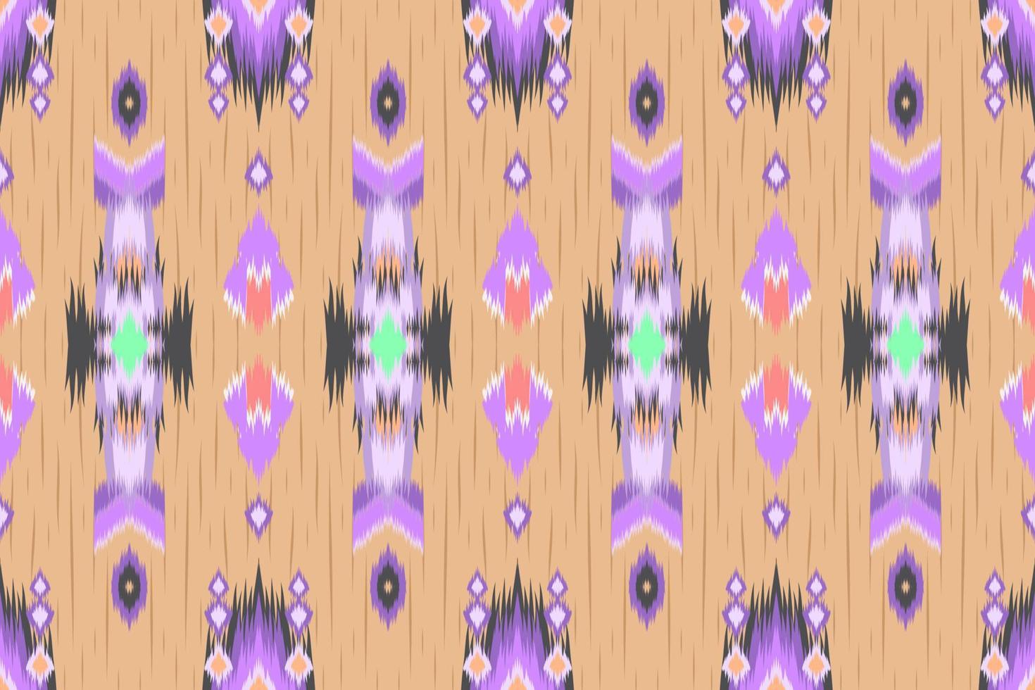 Ethnic fabric pattern Designed from geometric shapes Ethnic Asian style fabric pattern Used for home decoration, carpet work, indoor and outdoor use. vector