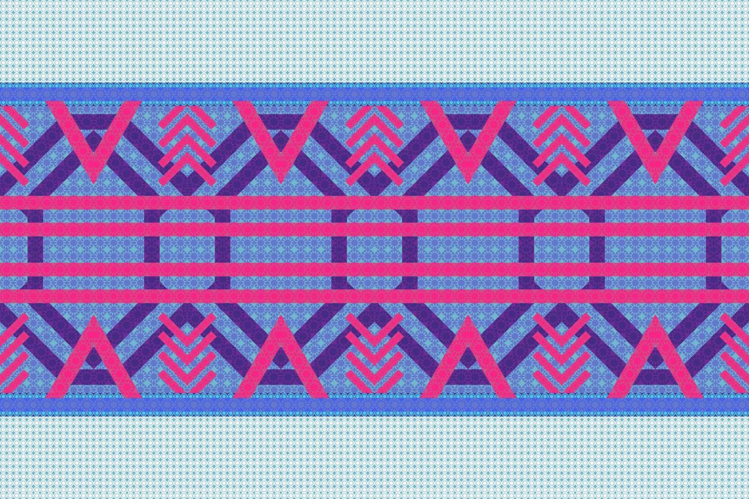 Ethnic fabric pattern Designed from geometric shapes Ethnic Asian style fabric pattern Used for home decoration, carpet work, indoor and outdoor use. vector