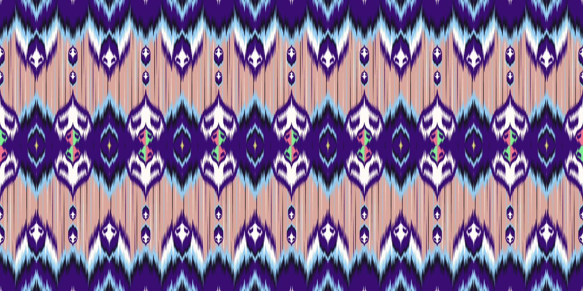 Ethnic fabric pattern Designed from geometric shapes Ethnic Asian style fabric pattern Used for home decoration, carpet work, indoor and outdoor use. vector