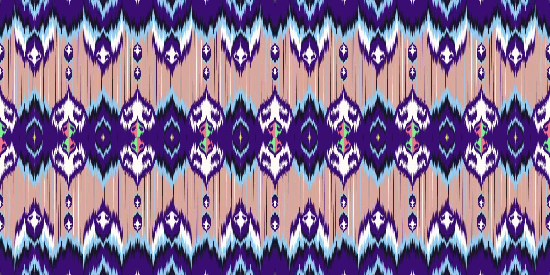 Ethnic fabric pattern Designed from geometric shapes Ethnic Asian style fabric pattern Used for home decoration, carpet work, indoor and outdoor use. vector