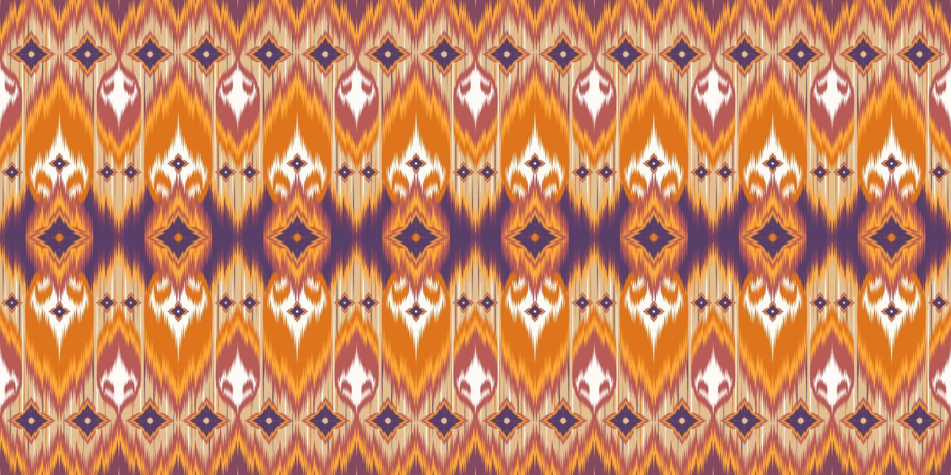 Ethnic fabric pattern Designed from geometric shapes Ethnic Asian style fabric pattern Used for home decoration, carpet work, indoor and outdoor use. vector