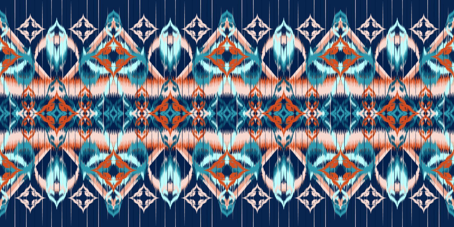 Ethnic fabric pattern Designed from geometric shapes Ethnic Asian style fabric pattern Used for home decoration, carpet work, indoor and outdoor use. vector