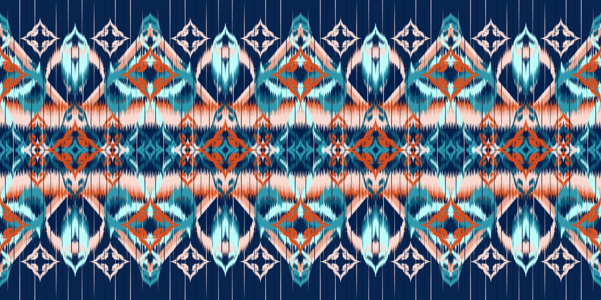 Ethnic fabric pattern Designed from geometric shapes Ethnic Asian style fabric pattern Used for home decoration, carpet work, indoor and outdoor use. vector