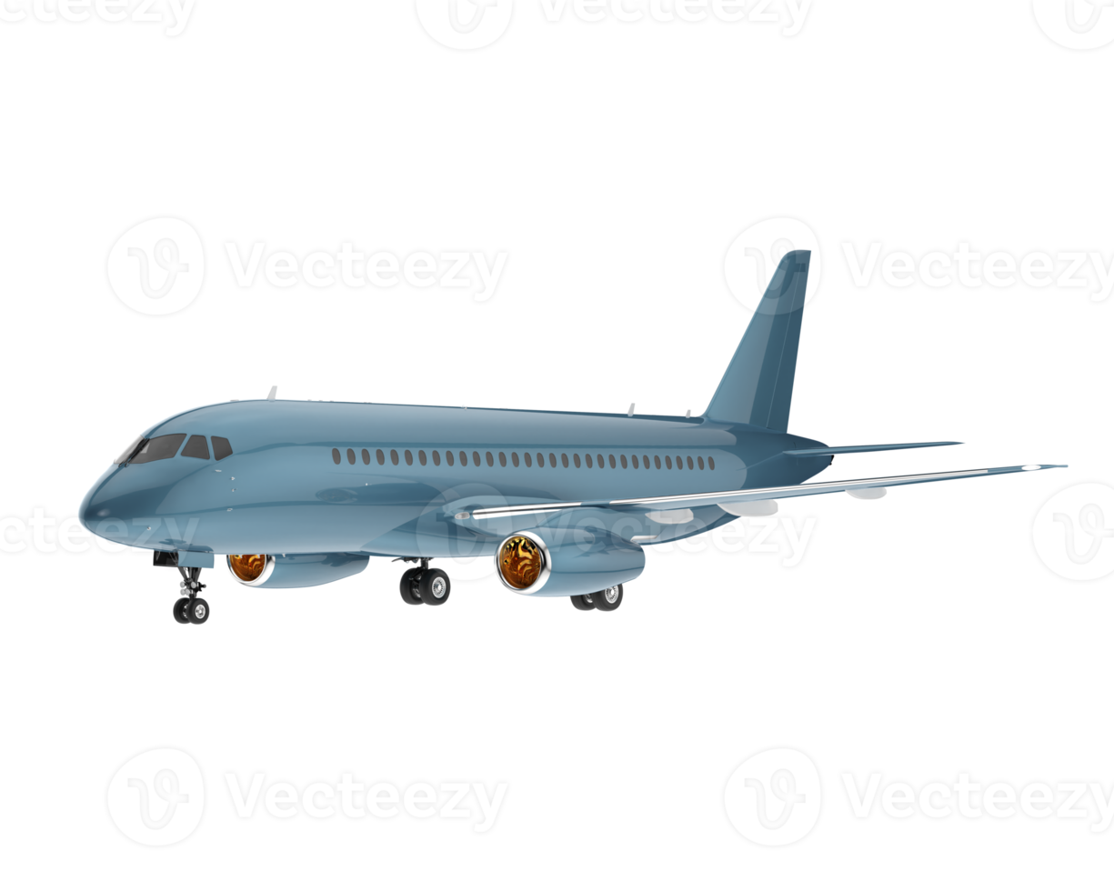 Airplane isolated on transparent background. 3d rendering - illustration png