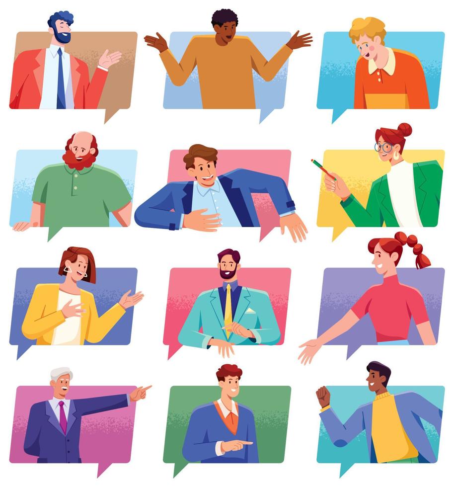 Chat Support Cartoon Avatars vector