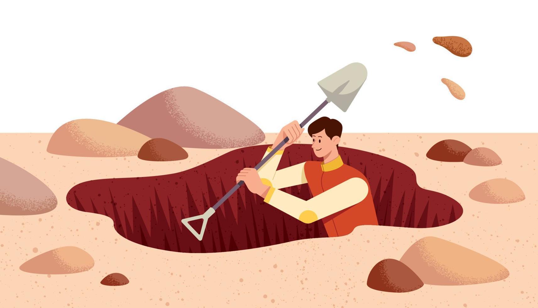 Man Digging Hole vector