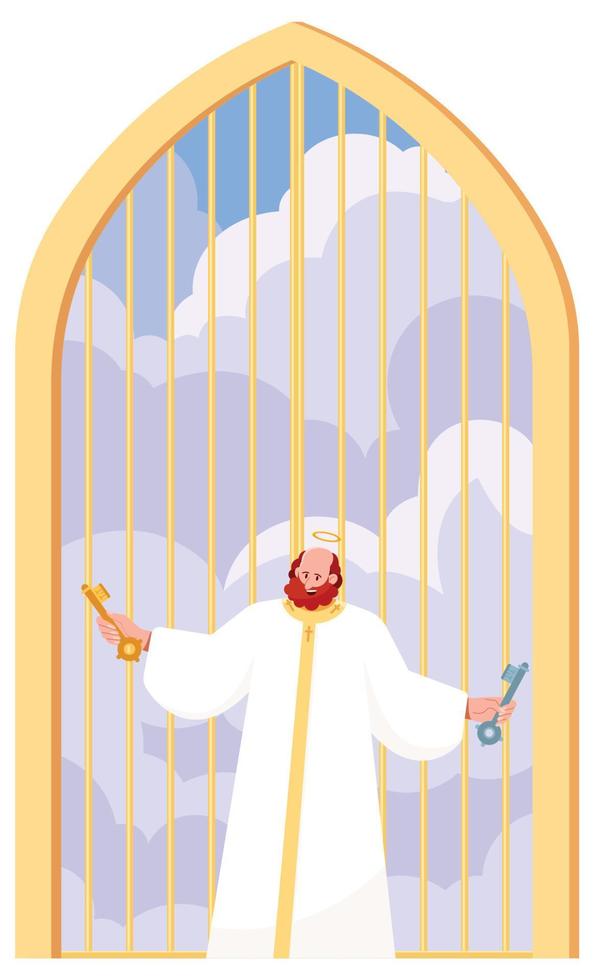 Saint Peter and the Gate vector