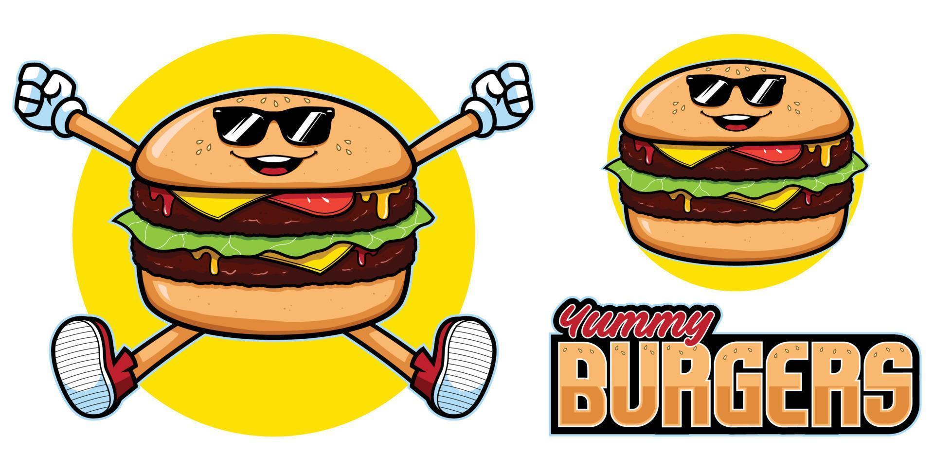 Yummy Burgers Mascot vector
