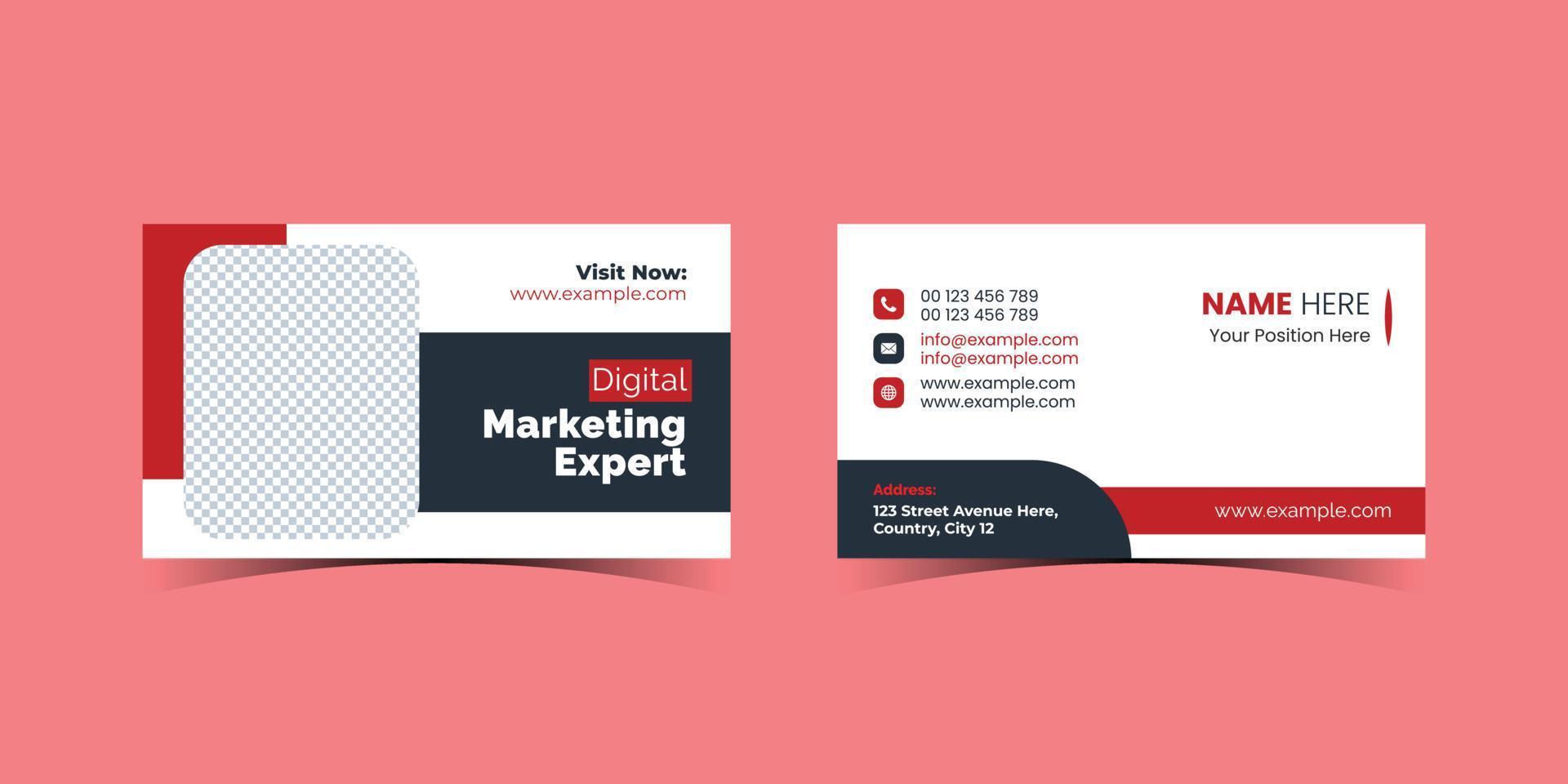 Modern and elegant professional business card template for digital marketing agency. Creative and Clean Double-sided Business Card Template. Stationery Design vector