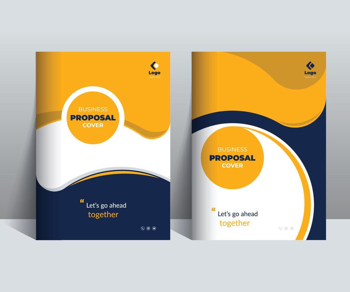 Orange Blue Proposal cover Design Template adept for multipurpose Projects vector