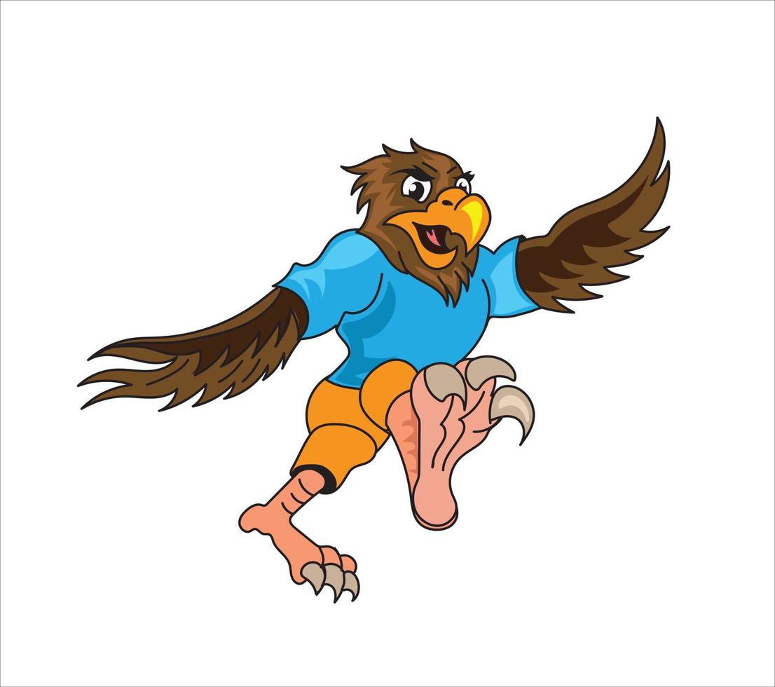 Eagle cartoon vector illustration on white background