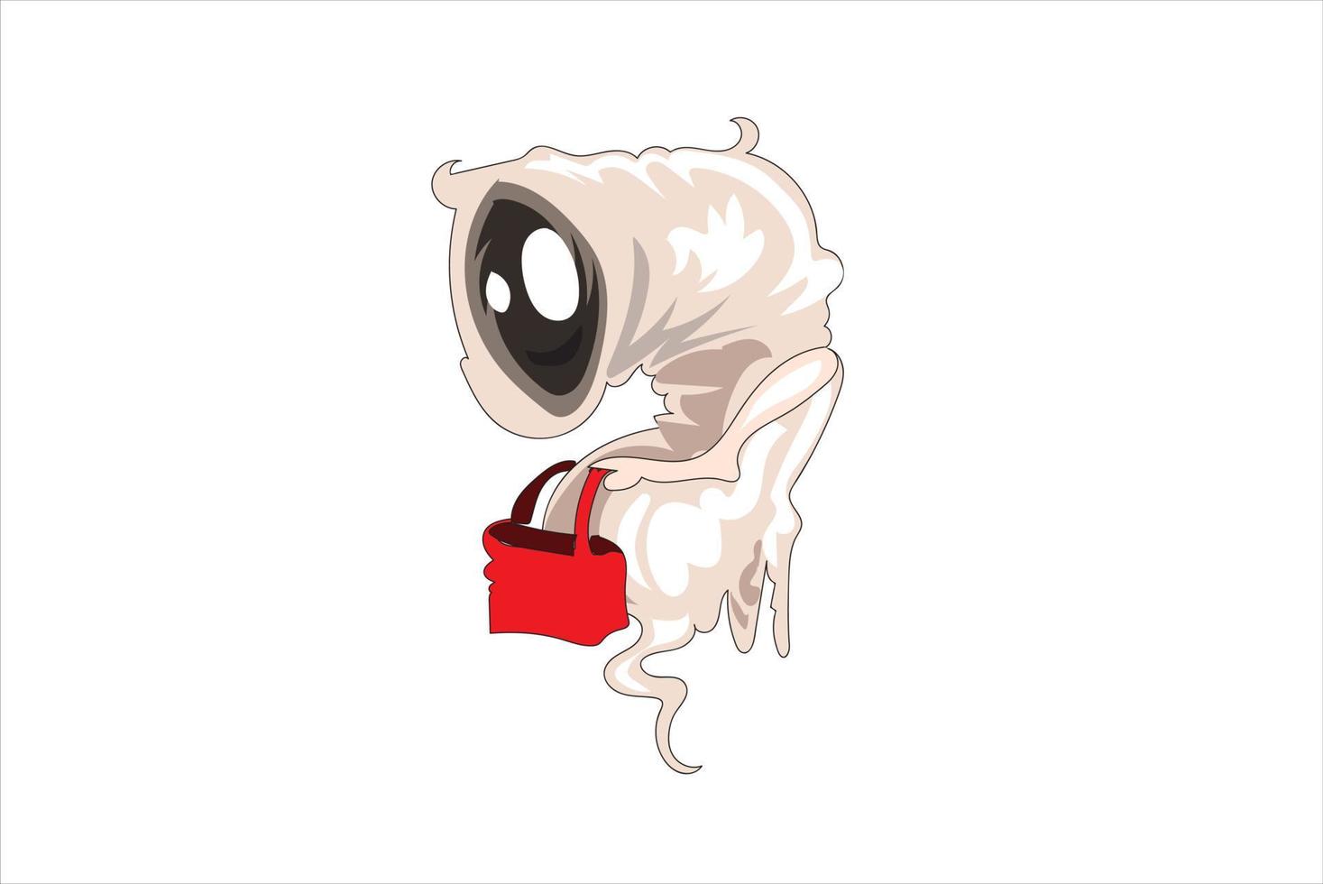 fantasma con vector de bolsa de compras