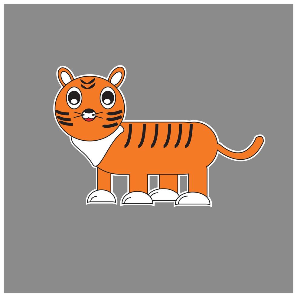 Ilustración de vector plano de tigre