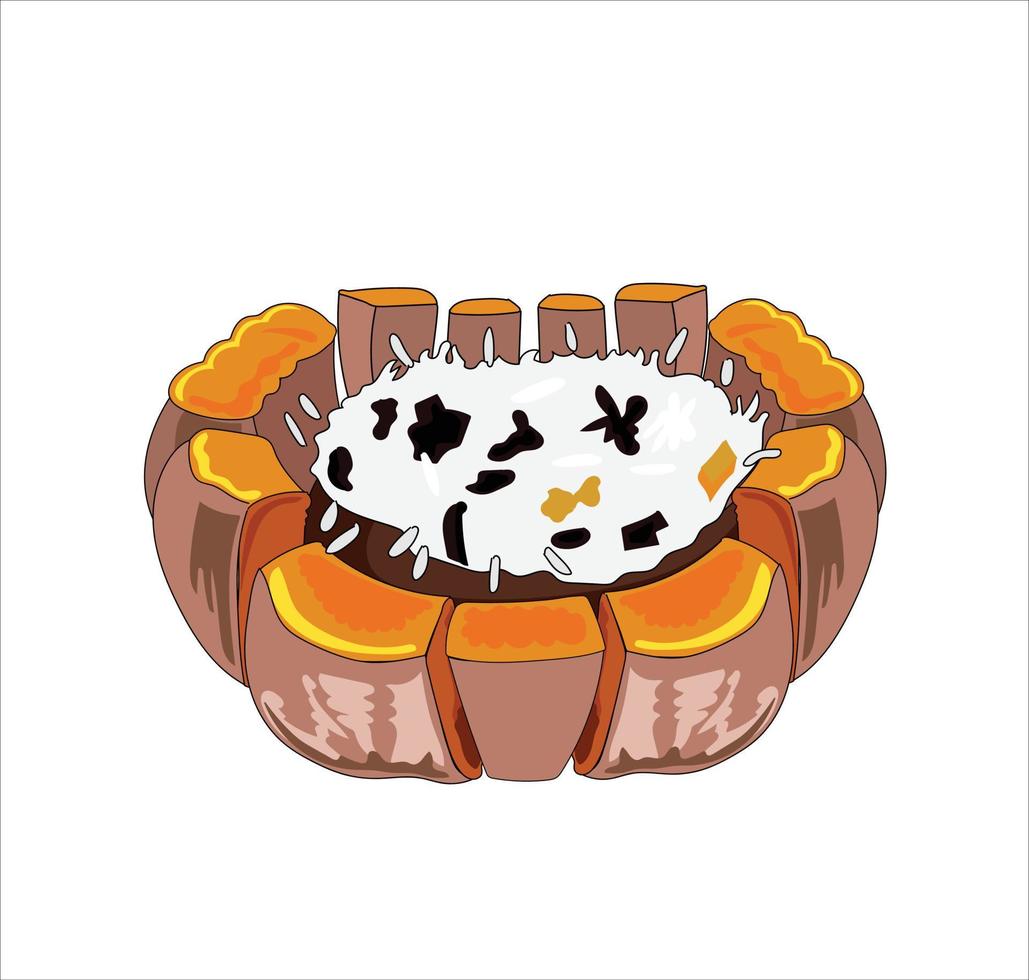 Ghapama food vector illustration on white background