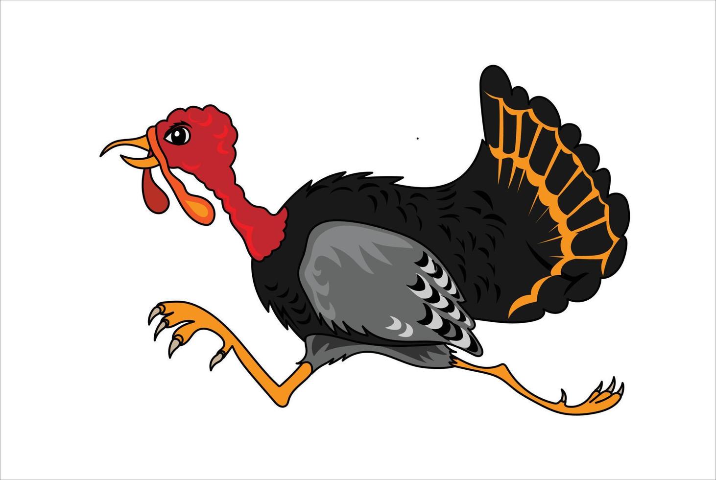 Ilustración de vector de día de acción de gracias de pavo fugitivo