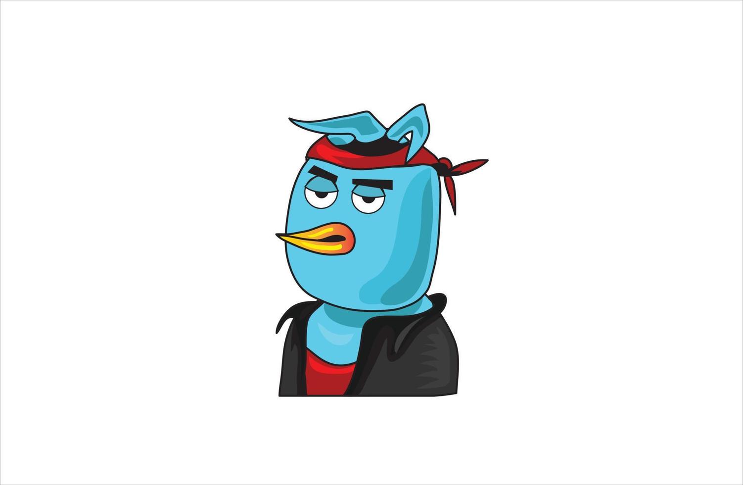 Blue duck cartoon twitter mascot vector