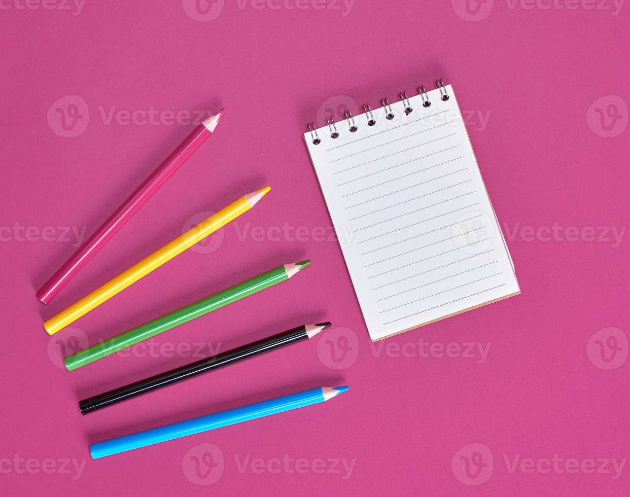 open notebook with empty white sheets photo