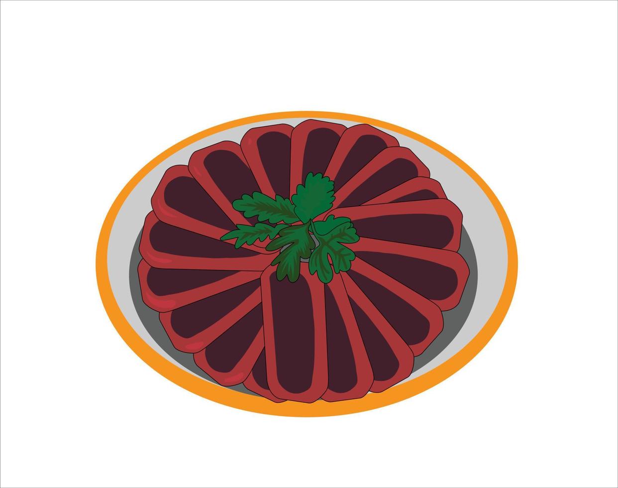 ilustración de vector de comida basturma sobre fondo blanco
