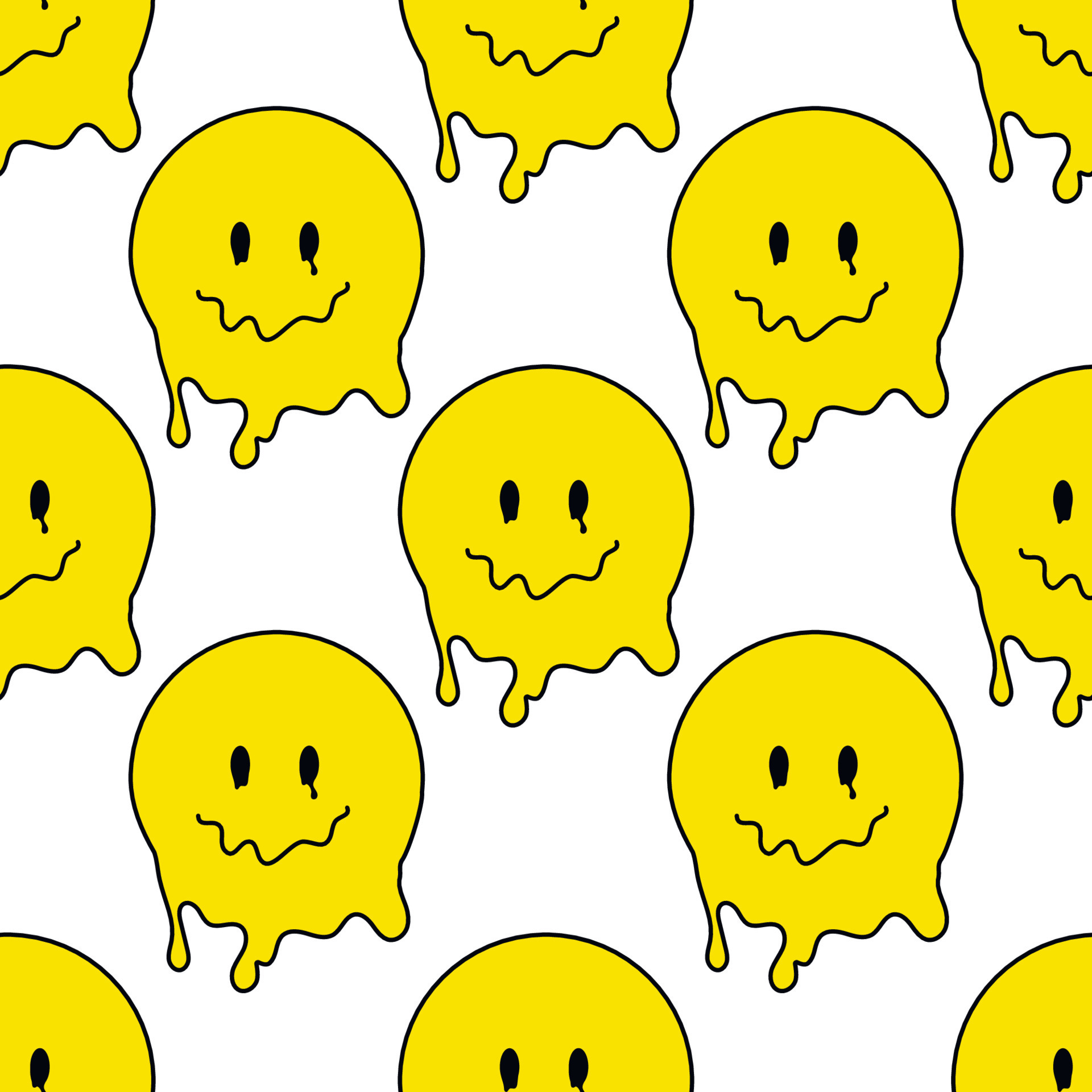 Funny smile dope faces seamless pattern. psychedelic surreal ...