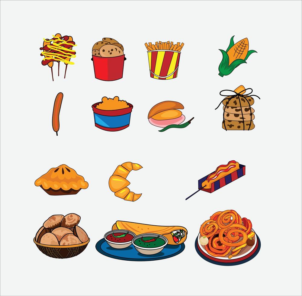 Fair food vector illustration on white background